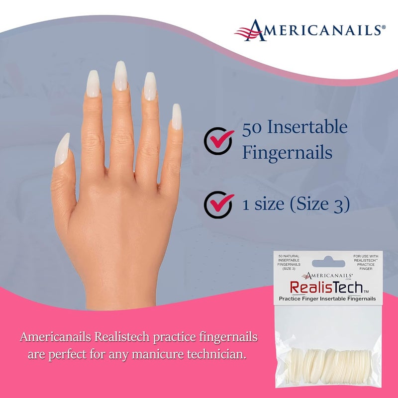 AMERICANAILS .COM Americanails RealisTech Practice Finger Insertable Fingernails 50ct - Image 2
